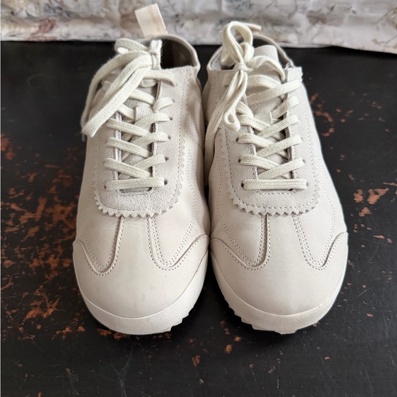 All Saints Off-White Leather Sneakers - Picture 4 of 6